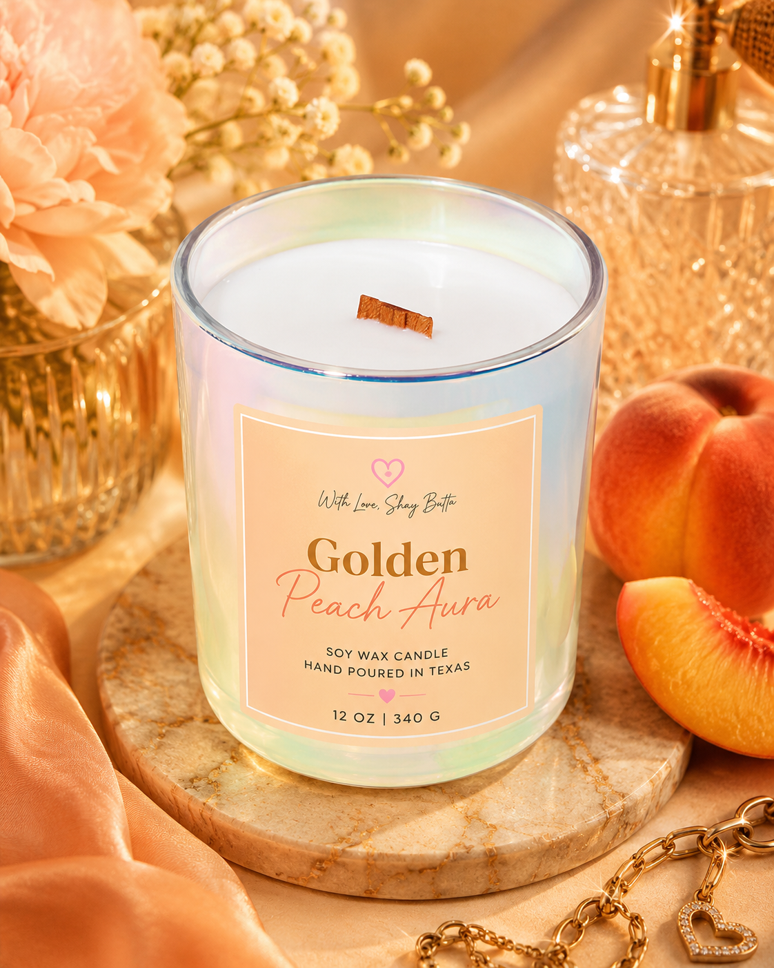 Golden Peach Aura Candle 12 oz