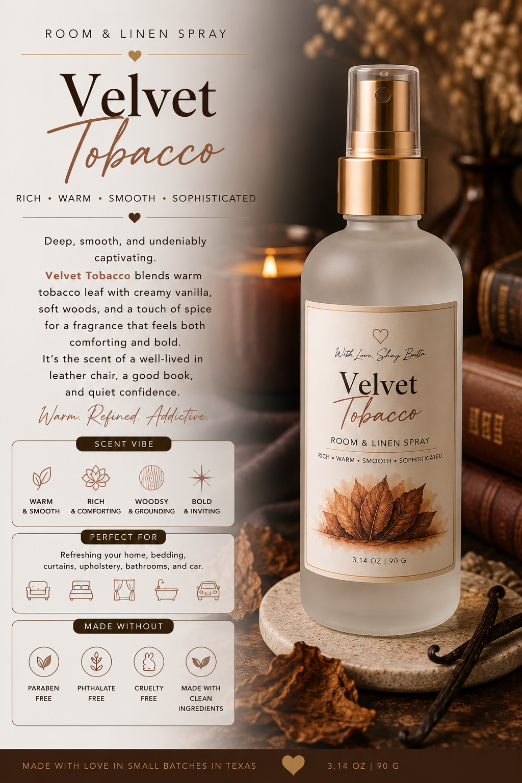 Velvet Tobacco Room & Linen Spray