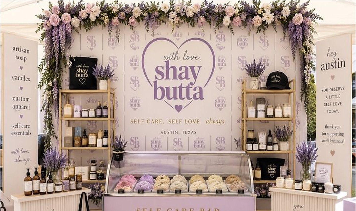 With Love Shay Butta mobile self-care bar at a Texas event